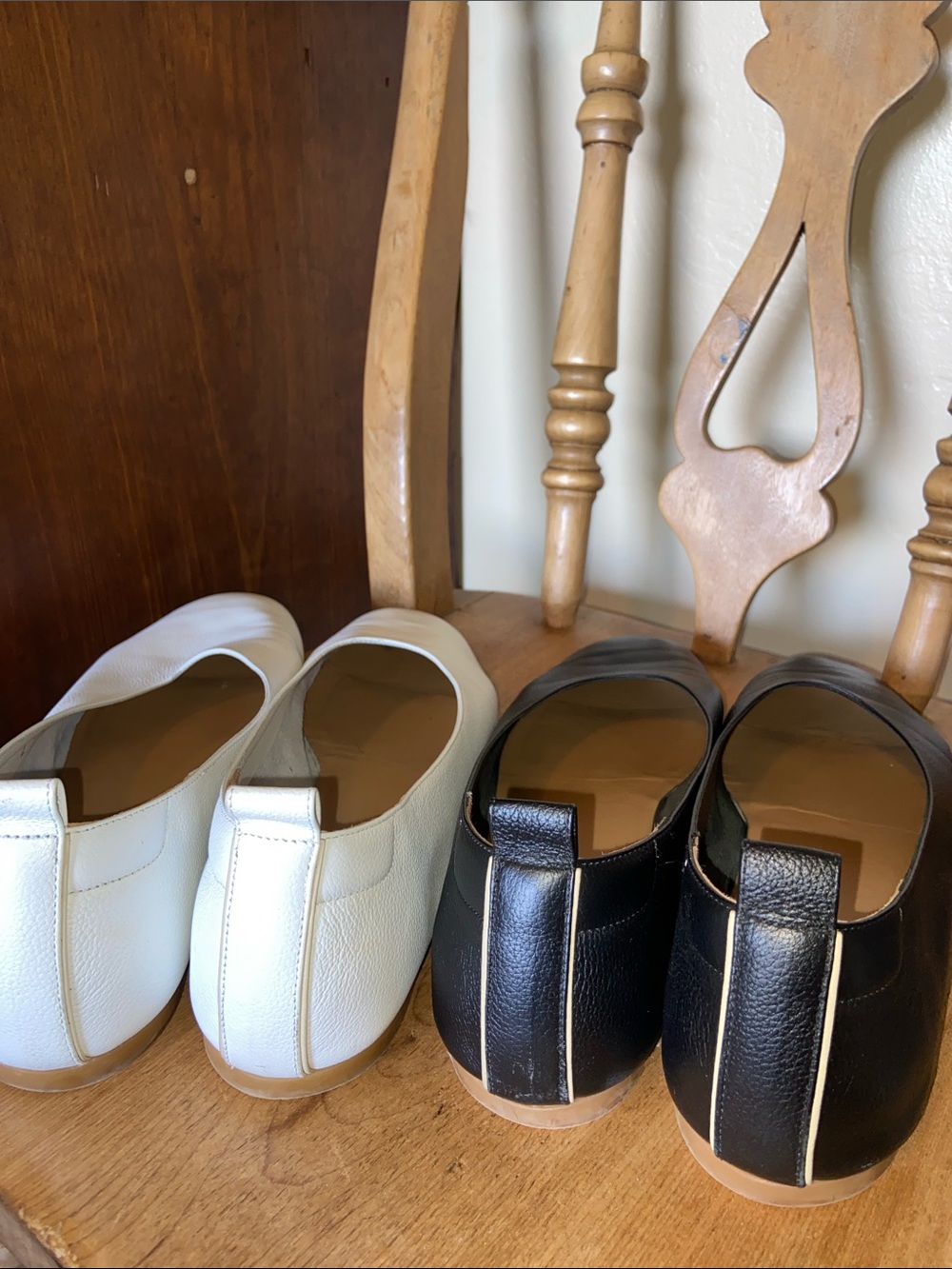 Everlane Lot of 2 Day Glove Flats Leather White Black Size 8 - Picture 5 of 8